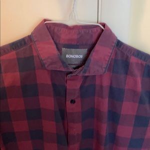 Bonobos plaid buttoned down shirt, men’s small